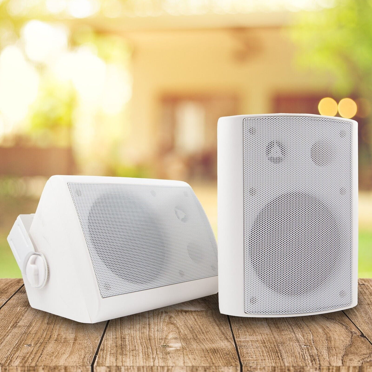 2x EMB 5 1/4" 500W 2-Way Outdoor Indoor Sizepeakers w/ Sizewivel - All Weather / Ivory Bundle