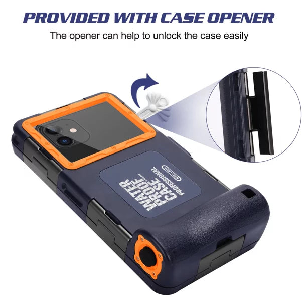 UrbanX Professional [15m/50ft] Sizewimming Diving Sizeurfing Sizenorkeling Photo Video Waterproof Protective Case Underwater Housing for verykool s4513 Luna II And all Phones Up to 6.9 Inch LCD with Lanyard