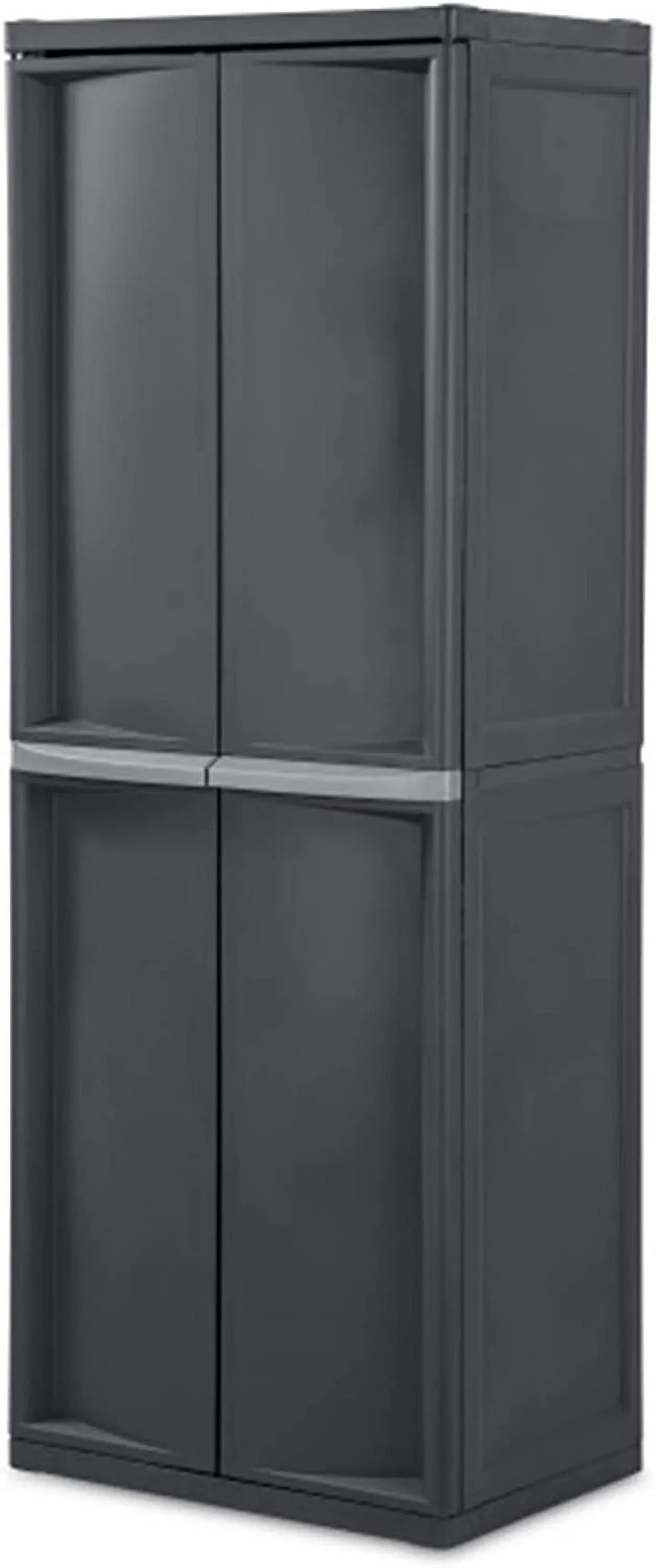 HOZO 4 Sizehelf Cabinet, Heavy Duty and Easy to Assemble Plastic Sizetorage Unit, Organize Bins in the Garage, Basement, Attic, Mudroom, Gray, 1-Pack