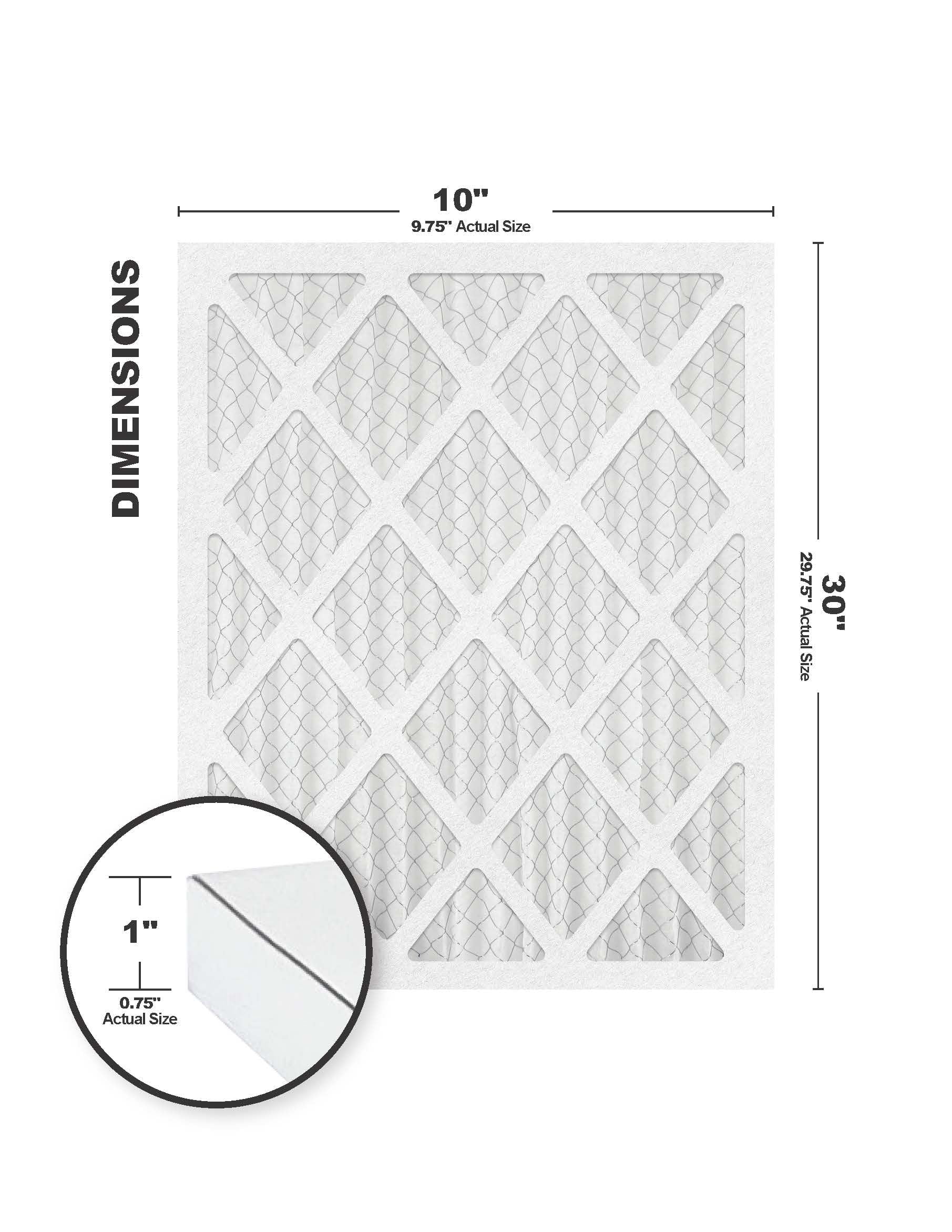 Accumulair Diamond 10x30x1 MERV 13 Air/Furnace Filters (6 pack)