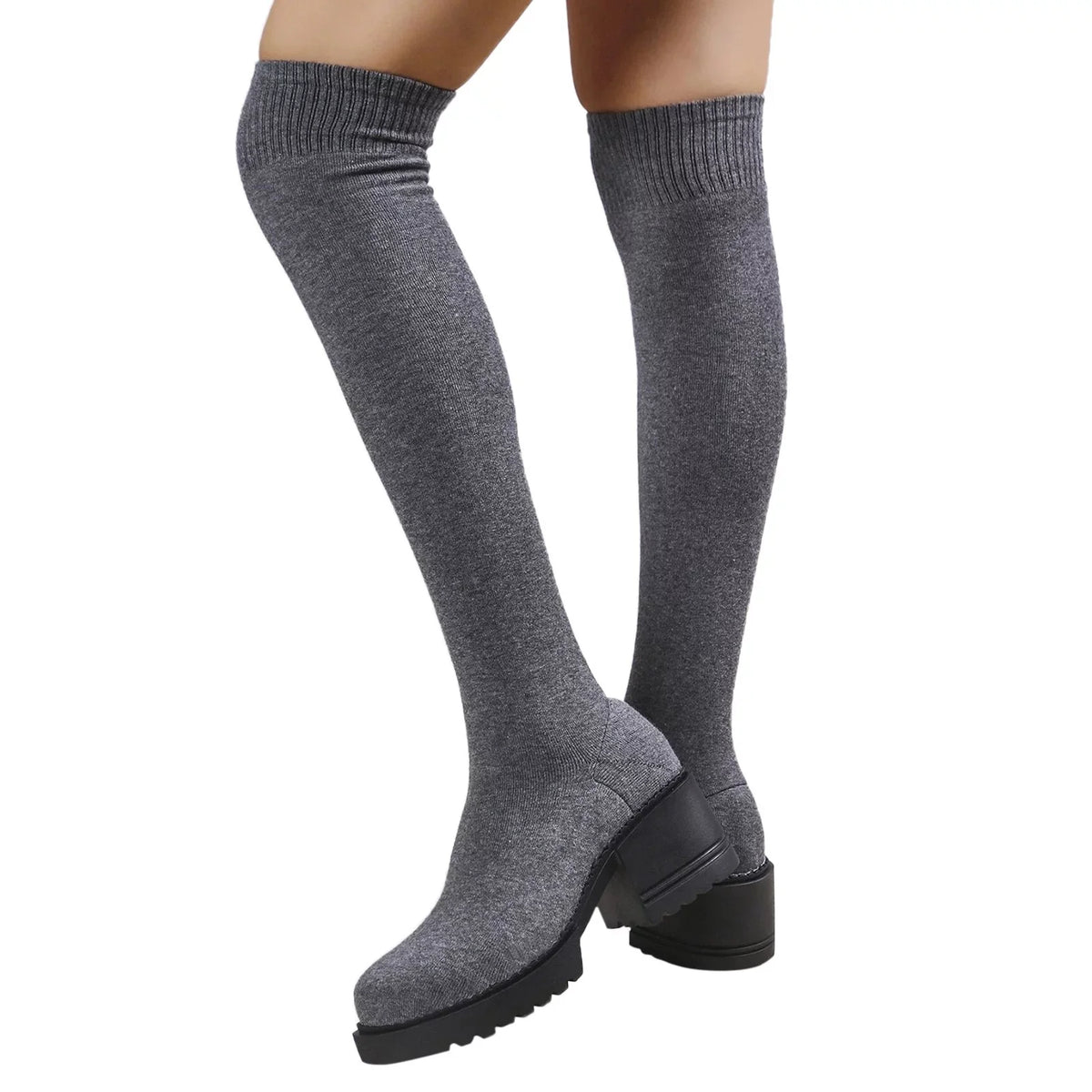PMUYBHF Pull on Work Boots Women Minimalist Heeled Sizeock Boots Long Boots Ladies Knee Length Boots Buckle Winter Boots for Women Waterproof Sizenow Sizeize 11