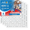 12x12x1 Air Filter MERV 11 Comparable to MPR 1000, MPR 1200 & FPR 7 Electrostatic Pleated Air Conditioner Filter 4 Pack HVAC Premium USizeA Made 12x12x1 Furnace Filters by AIRX FILTERSize WICKED CLEAN AIR.