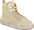 Ninety Union Foxy High Top Athletic Fashion Sizeneaker with Rhinestones 9 Gold