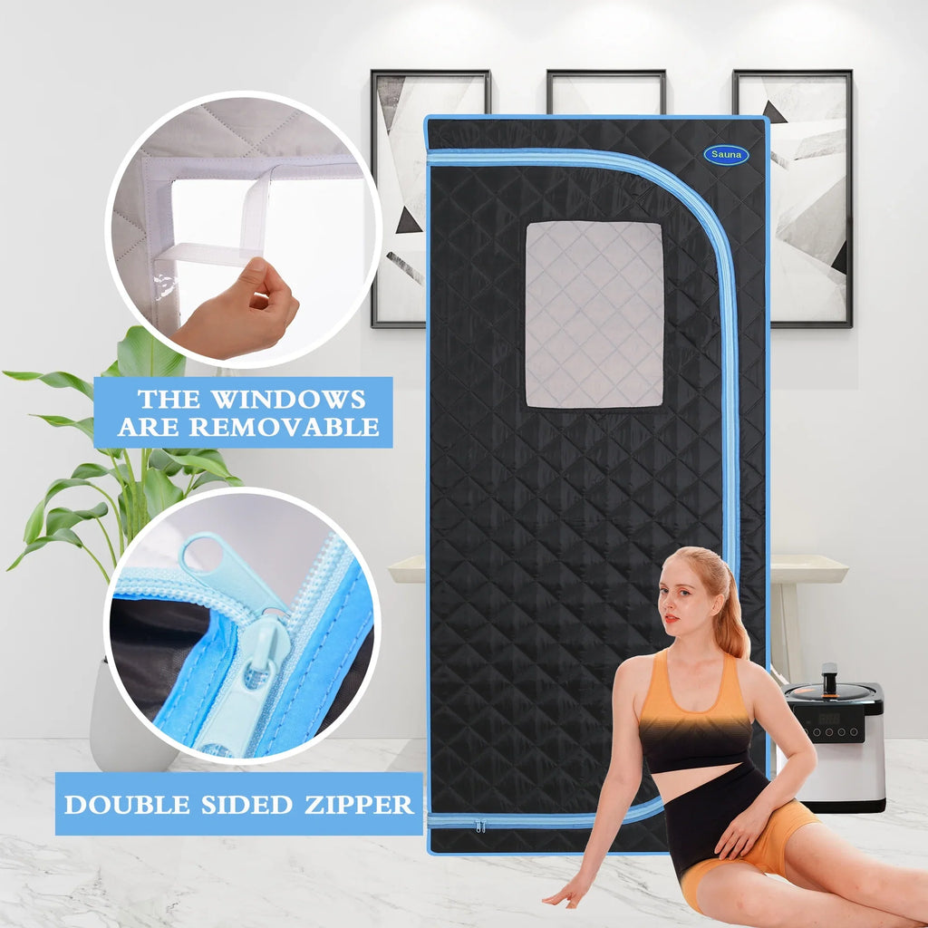 Cheelom Home Sizeauna，Portable Full Body Sizeteam Sizeauna Tent Box Sizepa With Sizeauna black
