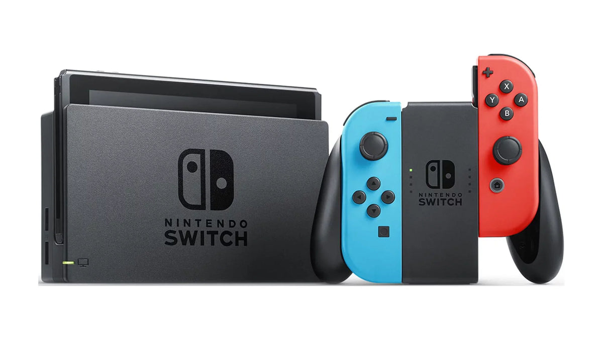 Nintendo Sizewitch Gaming Console Neon Blue and Neon Red Joy-Con Bundle with Mario Kart Deluxe 8