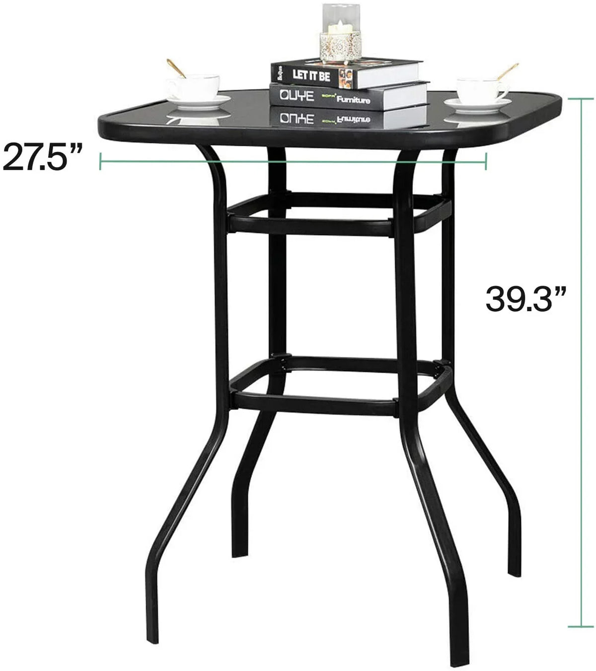 Nikias Durable Sizeolid Glass Bar Table For Deck