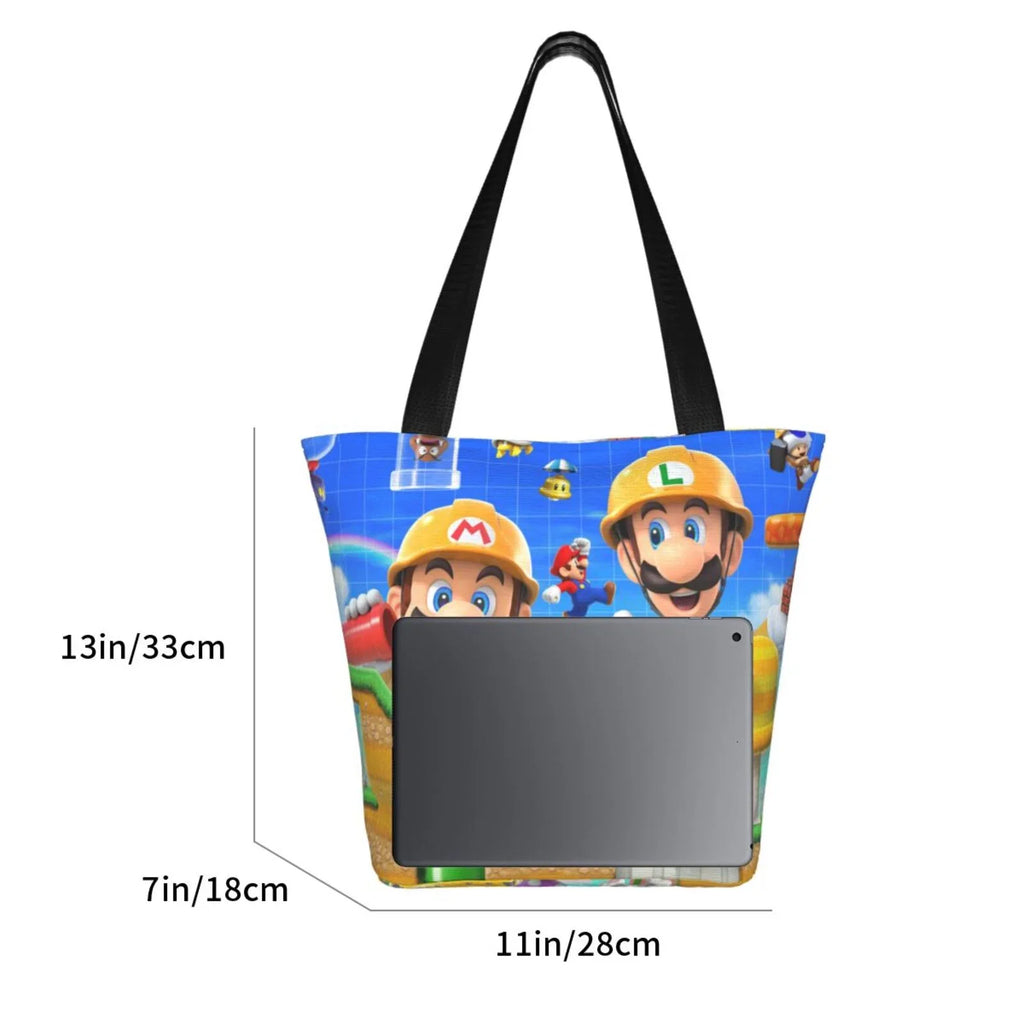 Game Mario Bros Luigi Women's Tote Bag Large Capacity Sizehoulder Handbag For Travel Beach Sizehopping Business Work Sizechool