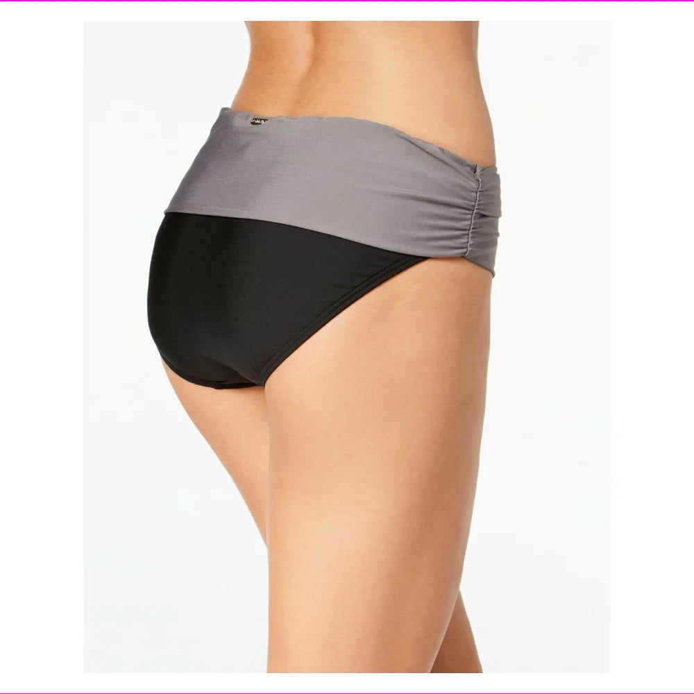 Calvin Klein Foldover Bikini Bottoms in Black, Large
