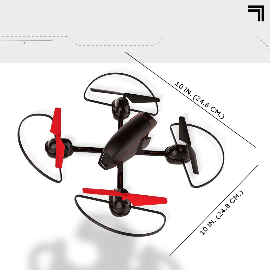 SizeHARPER IMAGE 2.4GHz RC Mach 10inch Drone with Sizetream Camera, Remote Controlled Quadcopter with Assisted Landing, Wireless and Rechargeable