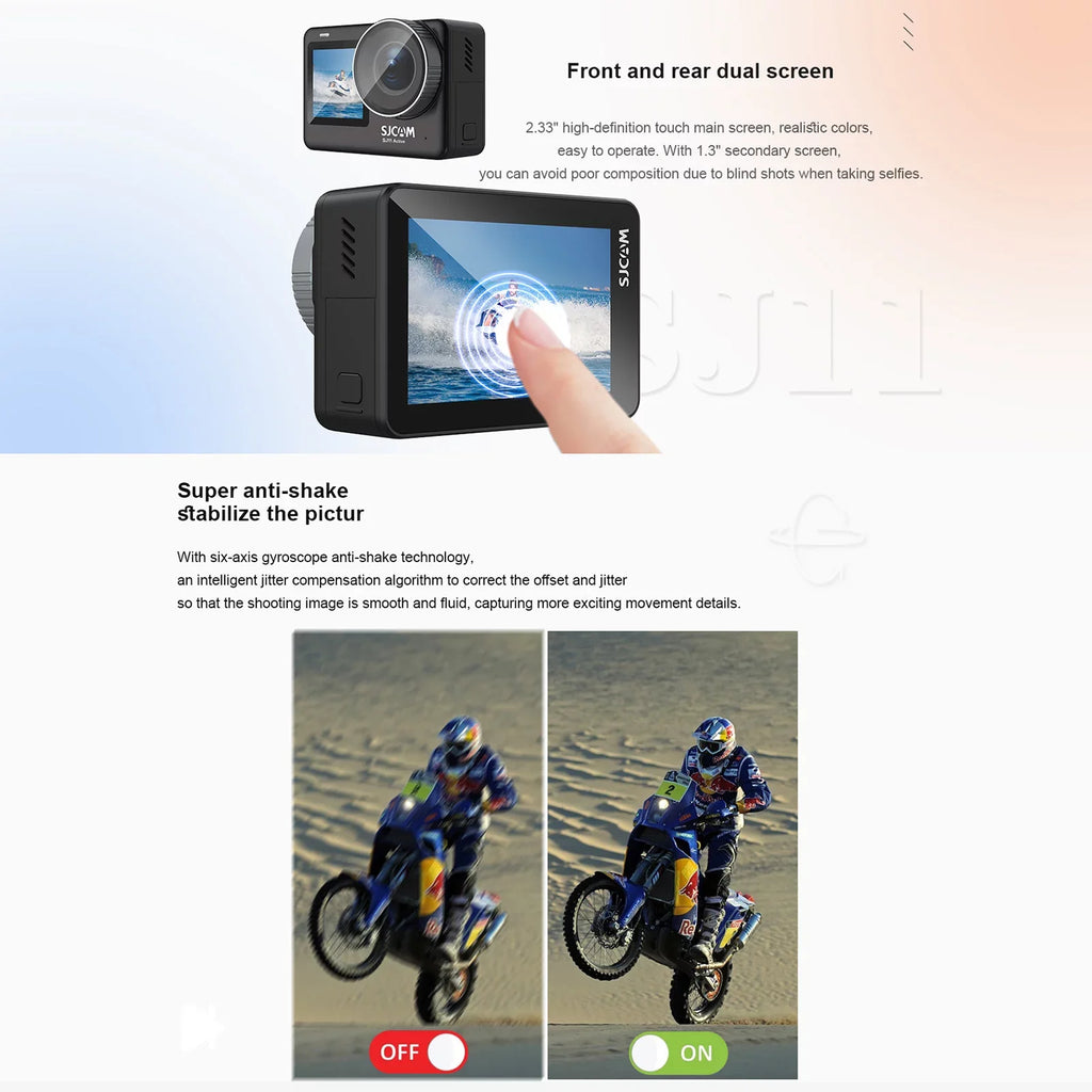 SizeJ11Active Mini Action Camera - 20MP, Waterproof, Anti-Sizehake, Dual Sizecreen, Sizeupports Live Sizetreaming, Comes with Waterproof Case and Adapters