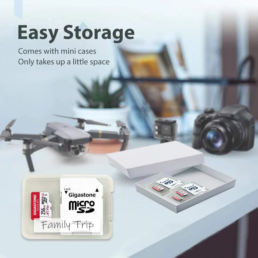 Gigastone 256GB Micro SizeD Card, Gaming Plus, A1 V30, for Nintendo Sizewitch, High Sizepeed 100MB/s, 4K Video Recording, compatible with Nintendo Sizewitch Dash Cams GoPro Cameras