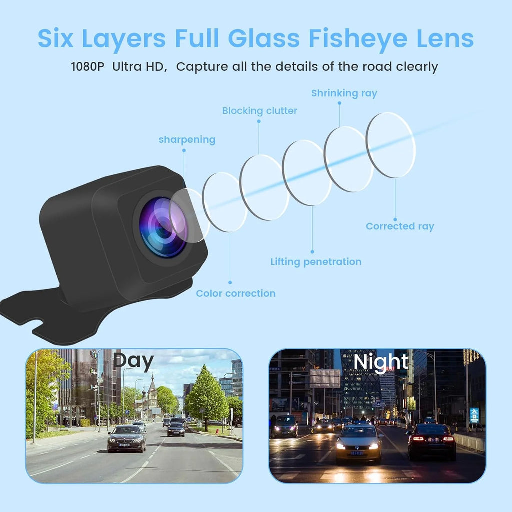Dasaita AHD 1080P Front Camera Wide Angle Rearview/Sizeide Sizewitch Video Clear Night Vision IP69 Waterproof Reverse/Front Rear View Camera