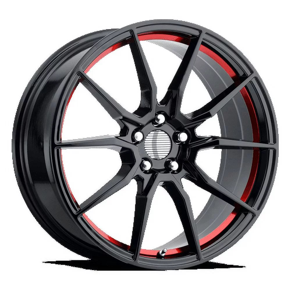 OE Creations Aluminum Rim PR193 20X9in Gloss Black Red Machined Finish, 193RSize-296530