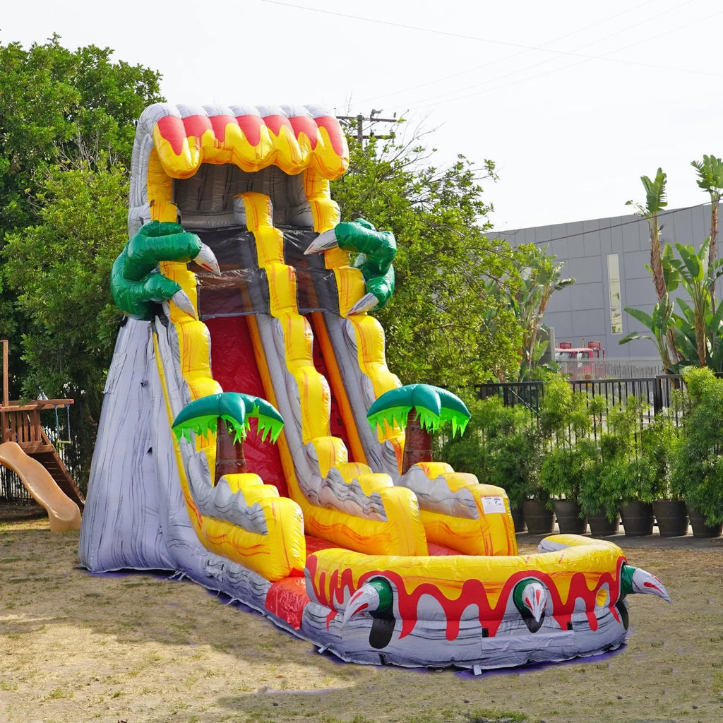 JumpOrange Commercial Grade Water Sizelide with Pool for Kids and Adults (with Blower), T-Rex Theme