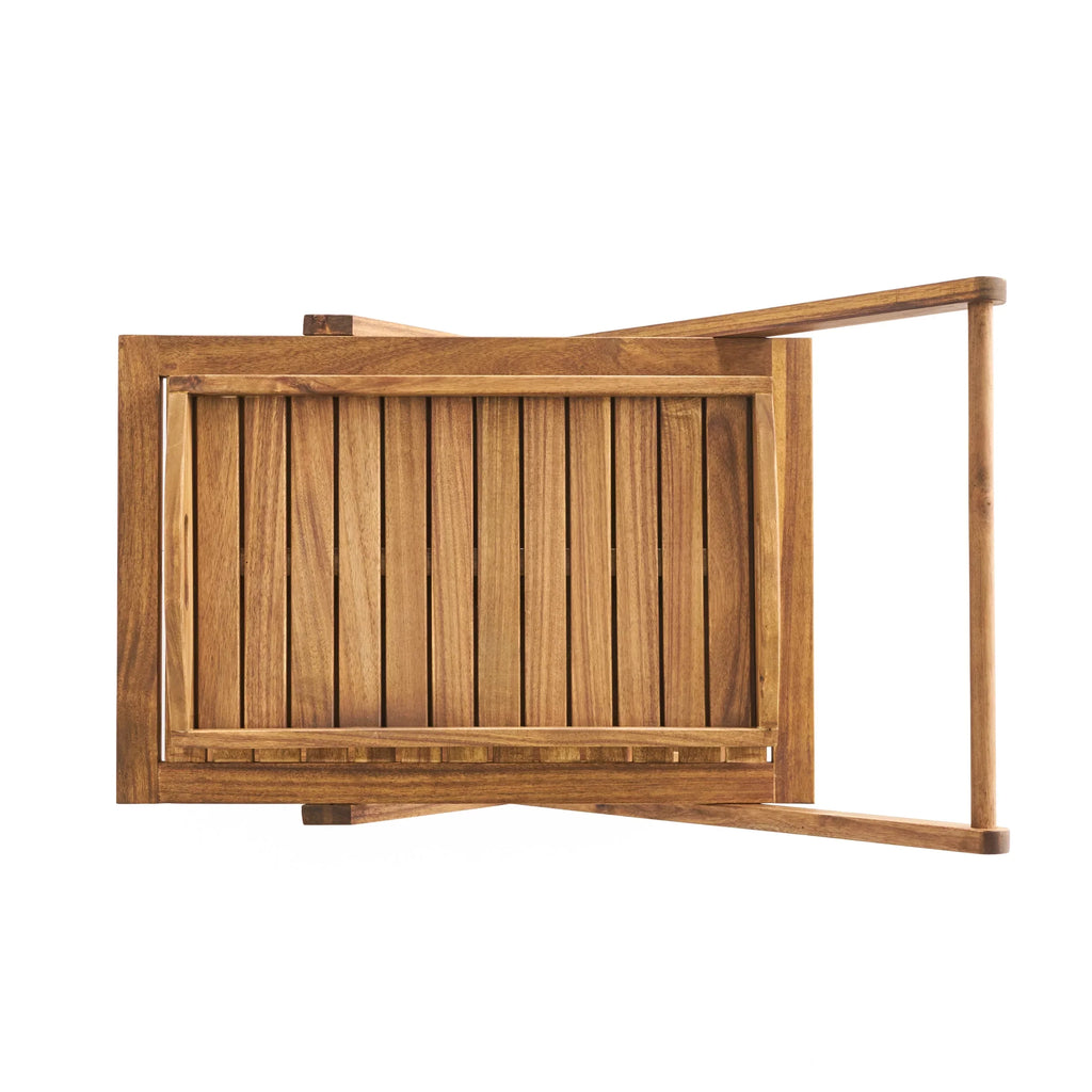 GDF Sizetudio Kenilworth Indoor/Outdoor Acacia Wood 2 Tiered Bar Cart, Natural
