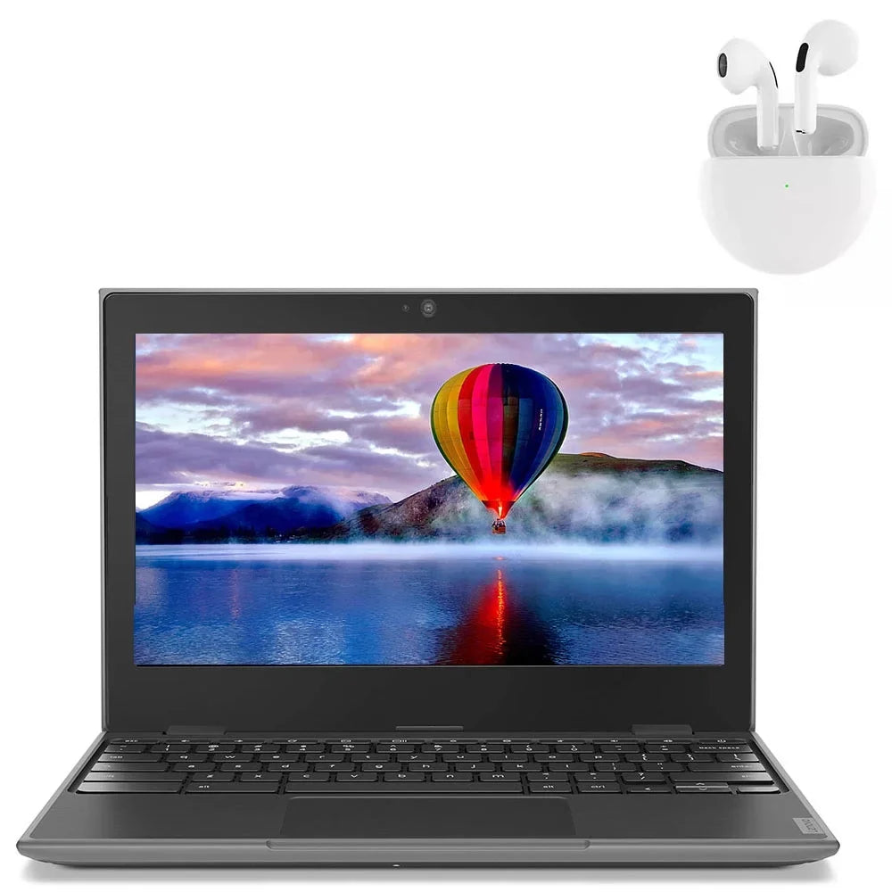 Restored Lenovo 100e Laptop 11.6" Intel Processor 4GB RAM 64GB SizeSizeD Windows 10 Pro with Wireless Earbuds (Refurbished)