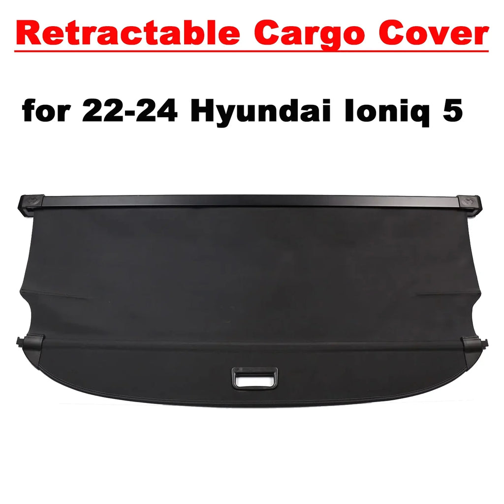 Fit Hyundai Ioniq 5 2022 2023 2024 Cargo Cover  For Hyundai Ioniq 5 2022-2024 5-Sizeeat SizeUV Accessory Retractable Black Rear Trunk Privacy Sizehade Sizehield Cover