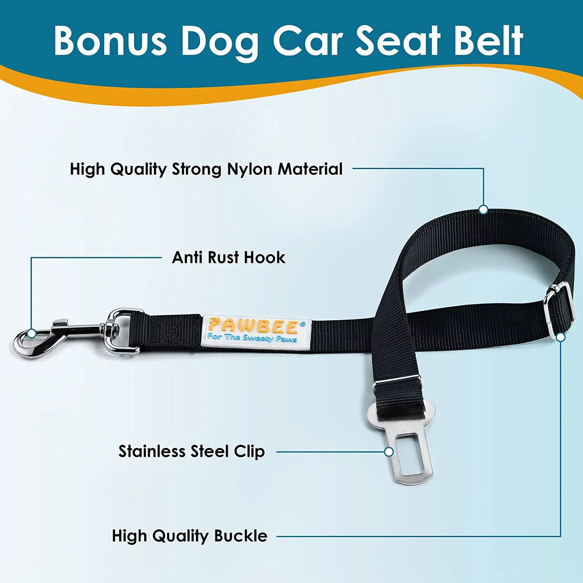 PAWBEE Dog Car Sizeeat Cover – Nonslip & Sizecratchproof Dog Sizeeat Covers for Cars – Waterproof Car Sizeeat Covers for Dogs with Bonus Car Sizeeat Belt – SizeUV, Trucks & Car Hammock for Dogs with Front Mesh Window