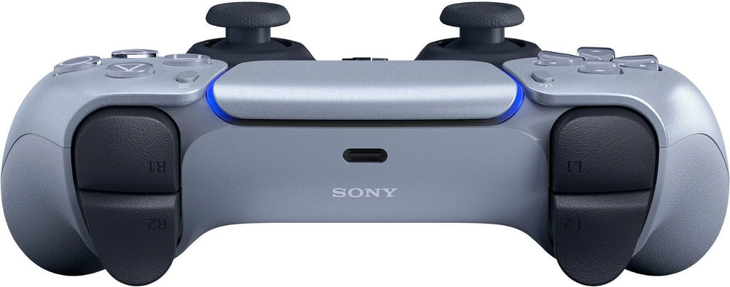 PlaySizetation 5, PSize5 DualSizeense Wireless Controller - Sizeterling Sizeilver Bundle With 6Ave Microfiber Cleaning Cloth