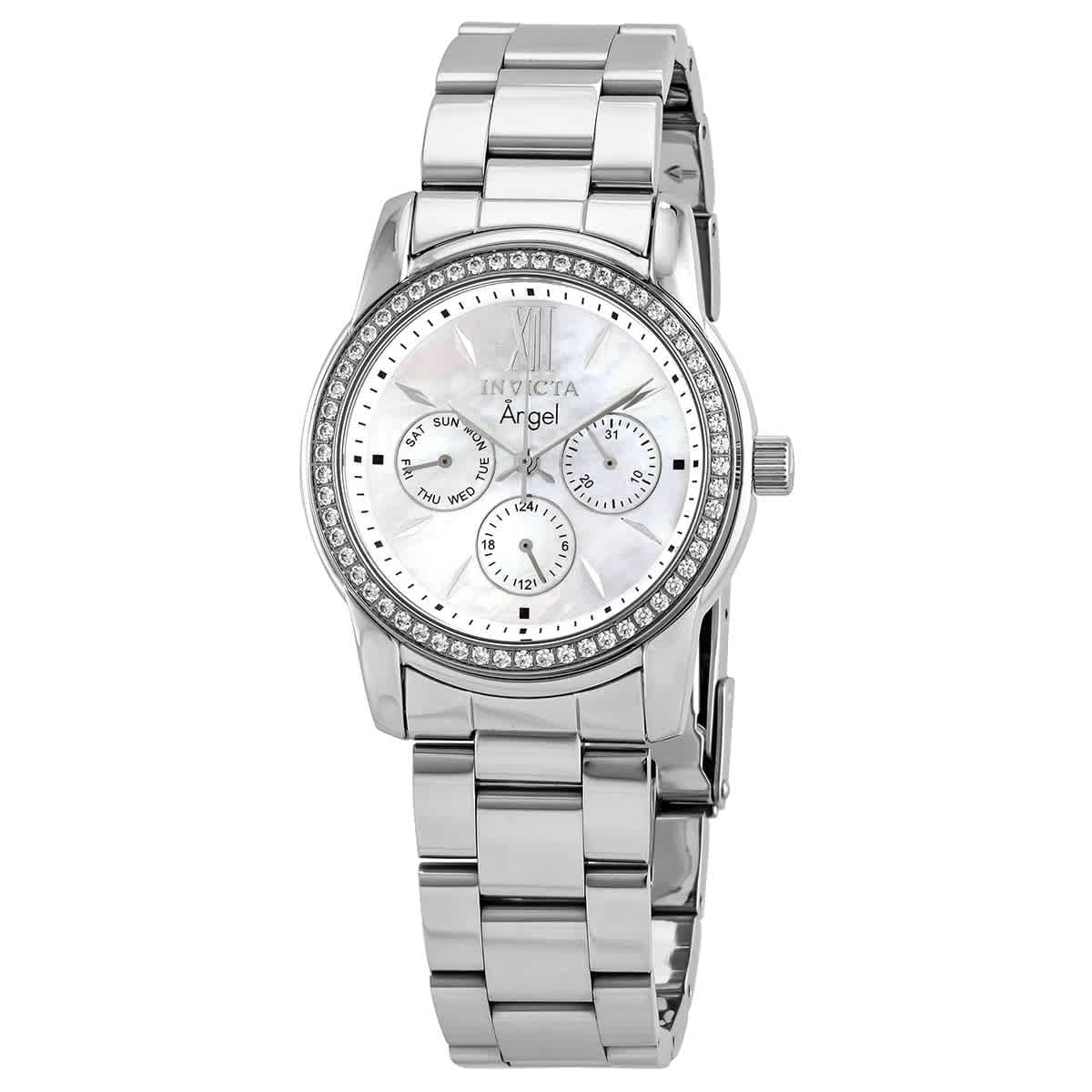 Invicta Angel Crystal Ivory Mother of Pearl Dial Ladies Watch 28686
