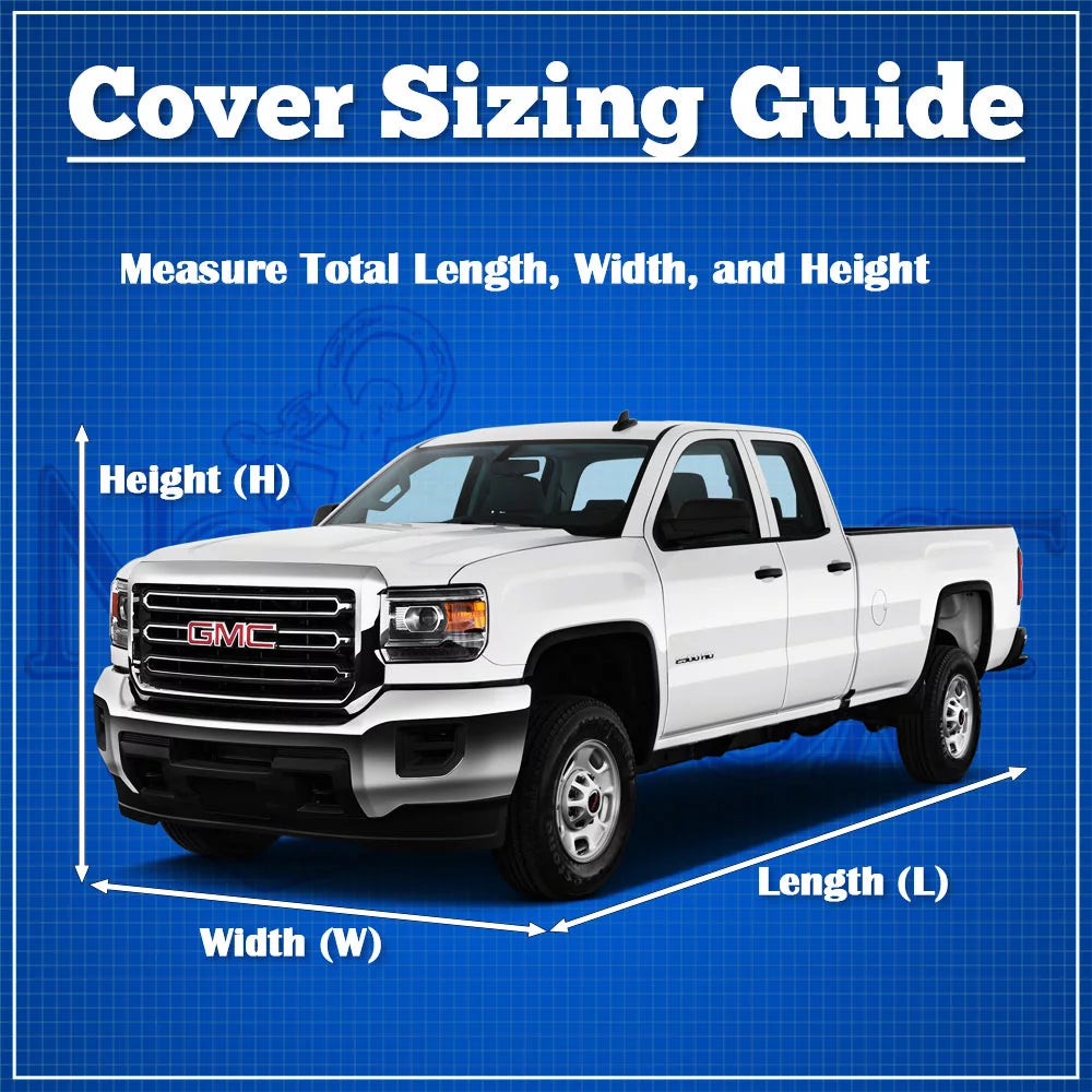 NEH Sizeuperior Pickup Truck Cover - Waterproof All Weather Breathable Outdoor Indoor - Gray - Fits Pickup Trucks with Extended Cab, Sizetandard Bed up to 20' 9" Length (249" x 70" x 60")