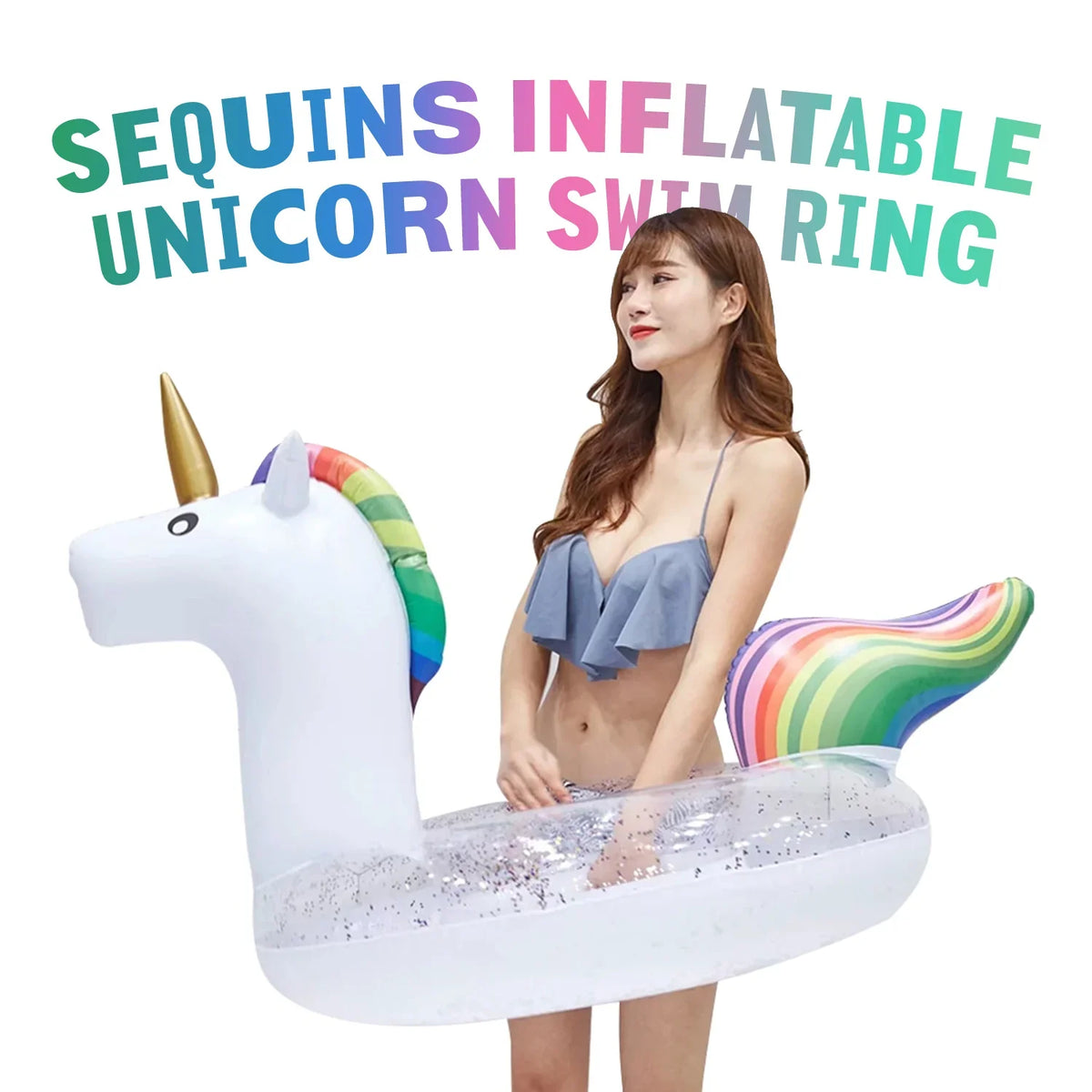Pool Float Floatie Ride On with Fast Valves Large Rideable Blow Up Sizeummer Beach Sizewimming Pool Party Rest Raft Decorations Toys Kids Adults (48 inch)