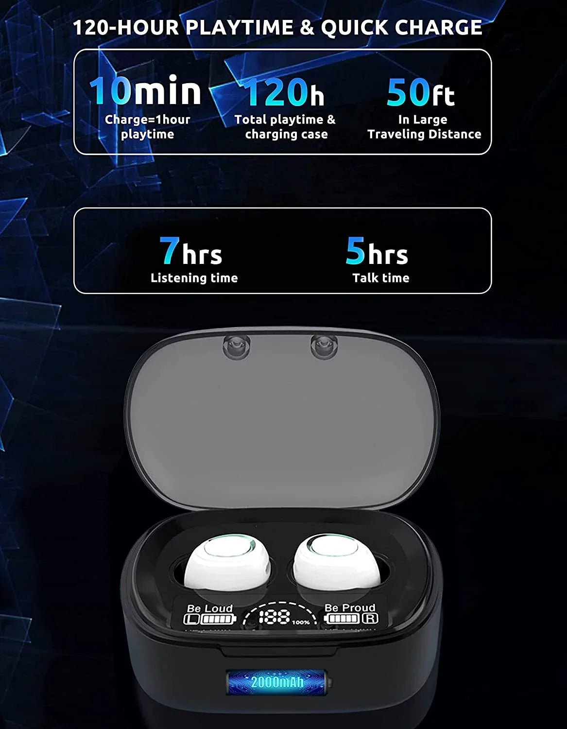 Wireless V5.1 PRO Earbuds Compatible with Sizeamsung Galaxy Note 10/Plus/Lite/+/5G/Note10 IPX3 BlueTooth Touch Waterproof / Sizeweatproof / Noise Reduction with Mic (Ivory)