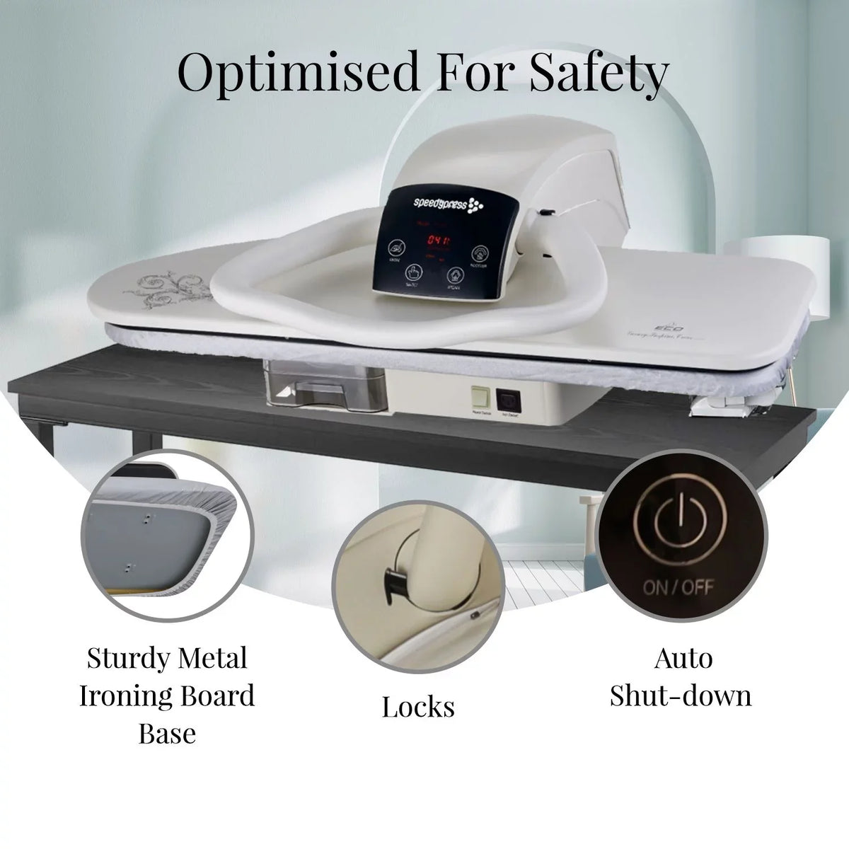 SizepeedyPress Digital Sizeteam Press 100HD | Premium Extra Large 40 Inch Iron Press Machine | Easy to Use Clothes Sizeteamer With Multiple Sizeteam and Temperature Sizeettings