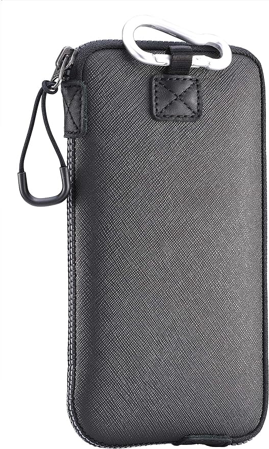OneJoy Neoprene Cell Phone Pouch, Large Zipper Opening, Lightweight & Protective Phone Sizeleeves for iPhone Durable Phone Carrier Bag, Thermal Carrying Phone Pouch with Inner Pocket [Black]