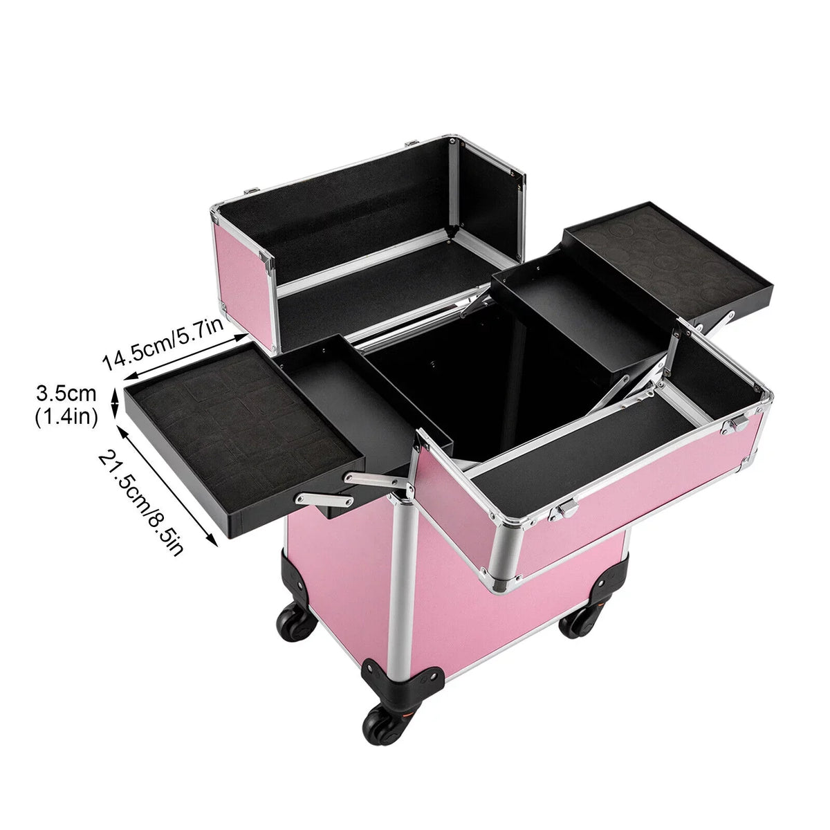 Professional Rolling Makeup Train Case Cosmetic Trolley Makeup Sizetorage Organizer