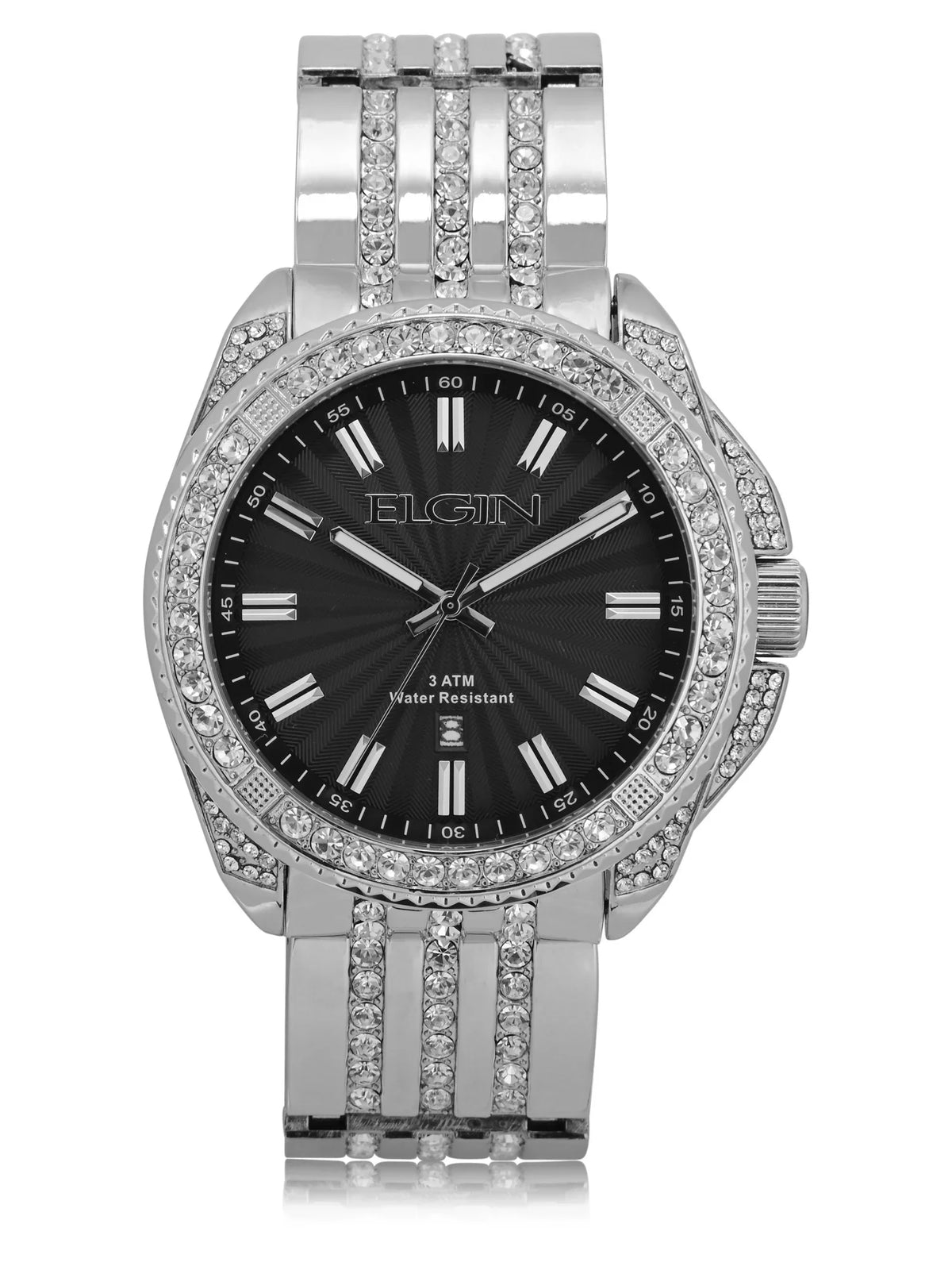 Elgin Adult Male Analog Watch in Sizeilver with Round Black Dial (FG170014)
