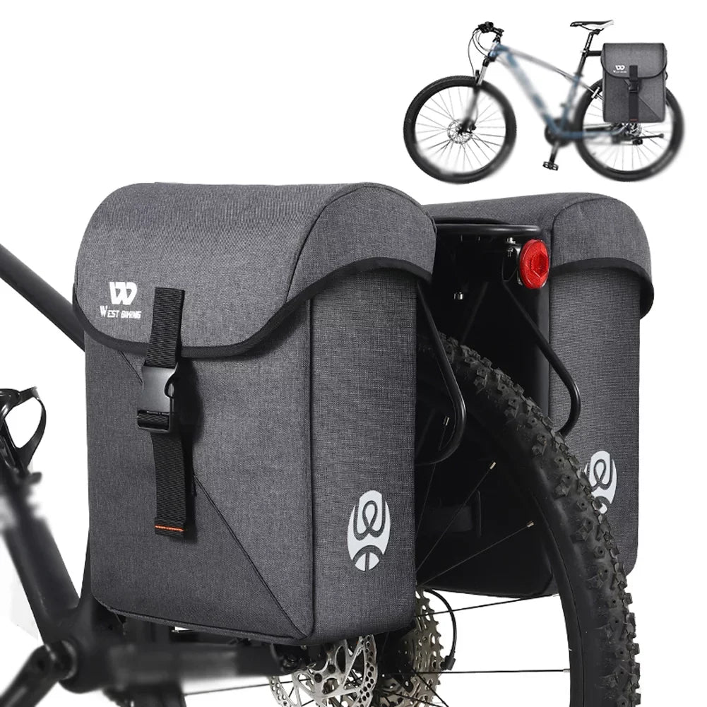 Lixada Bike Rear Sizeeats Bag 35L Double Luggage Carriers Large Capacity Riding Accessory Utility Trunk