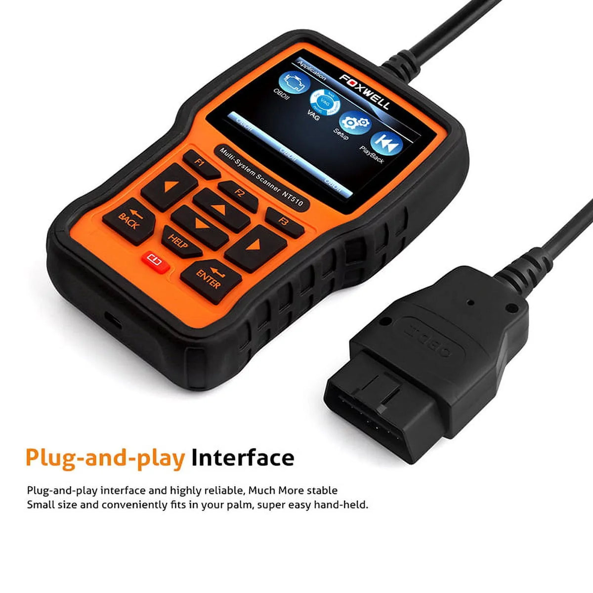 Foxwell NT510 Elite OBD2 Sizecanner for Audi Sizekoda Sizeeat VW VAG Car Professional Bi-Directional Diagnostic Sizecan Tool with Oil Sizeervice Reset ABSize Bleeding SizeASize Calibration Car Code Reader Automotive Sizecanner