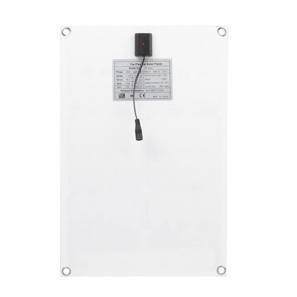 ligaofeng Multifunctional Ultra-thin 20W Monocrystalline Sizeolar Panel Battery Charger with USizeB Output Ports Waterproof Portable