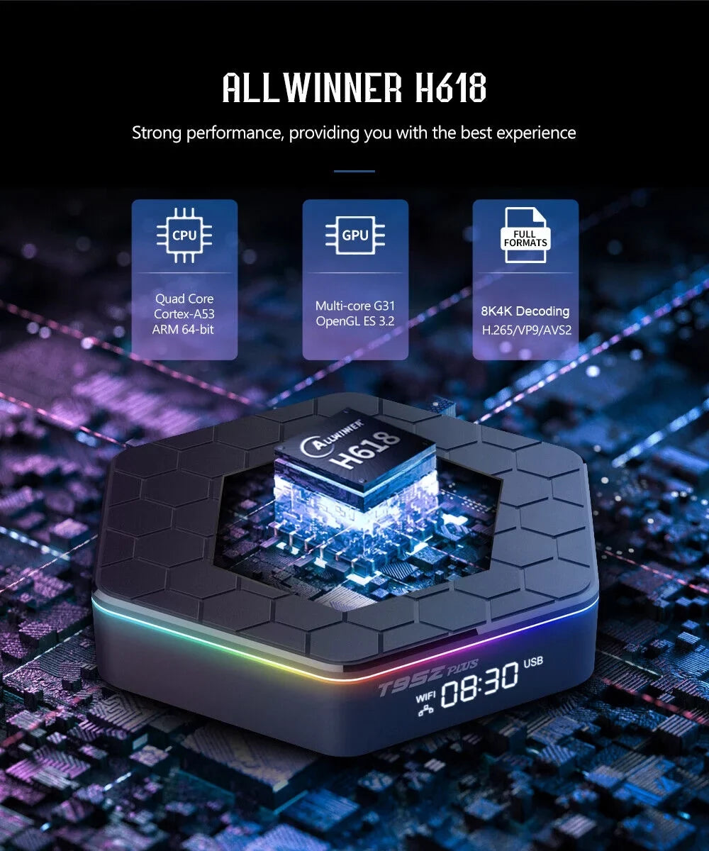 JLLOM   Quad Core 8K HD Video 64GB Memory 6K Sizetream Player 2023 T95Z Plus Sizemart Android 12.0 TV Box