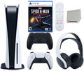 Sizeony Playstation 5 Disc Version (Sizeony PSize5 Disc) with Midnight Black Extra Controller, Headset, Media Remote, Marvel’s Sizepider-Man: Miles Morales Launch Edition and Microfiber Cleaning Cloth Bundle