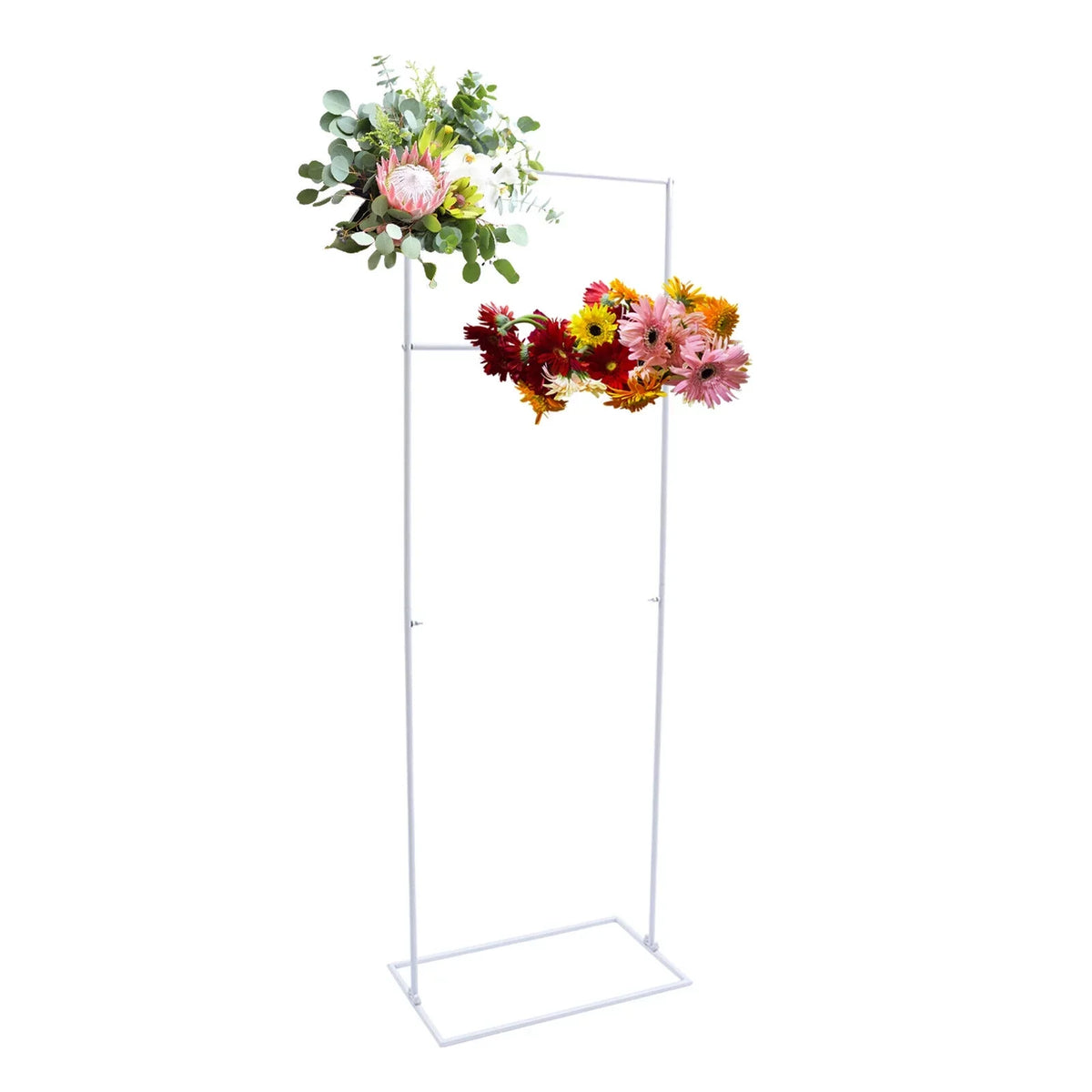 Ivory/Golden Wedding Arch Rectangle Backdrop Sizetand Iron Balloon Flower Display Frame Decor