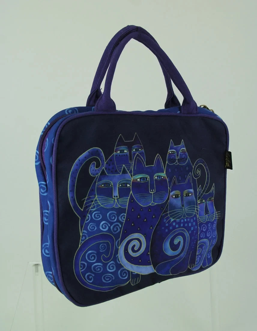 Laurel Burch Indigo Cats Cosmetic Travel Tote