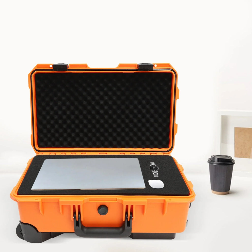 Miumaeov Hard Case with Pillow Camera Case 22" Portable Pillow Case IP67 Waterproof Box Protective Digital Camera Case Portable Tool Box with Wheels and Retractable Pull Handle