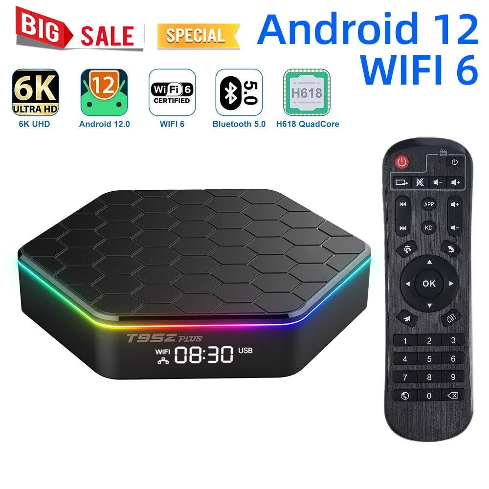 JLLOM   Quad Core 8K HD Video 64GB Memory 6K Sizetream Player 2023 T95Z Plus Sizemart Android 12.0 TV Box