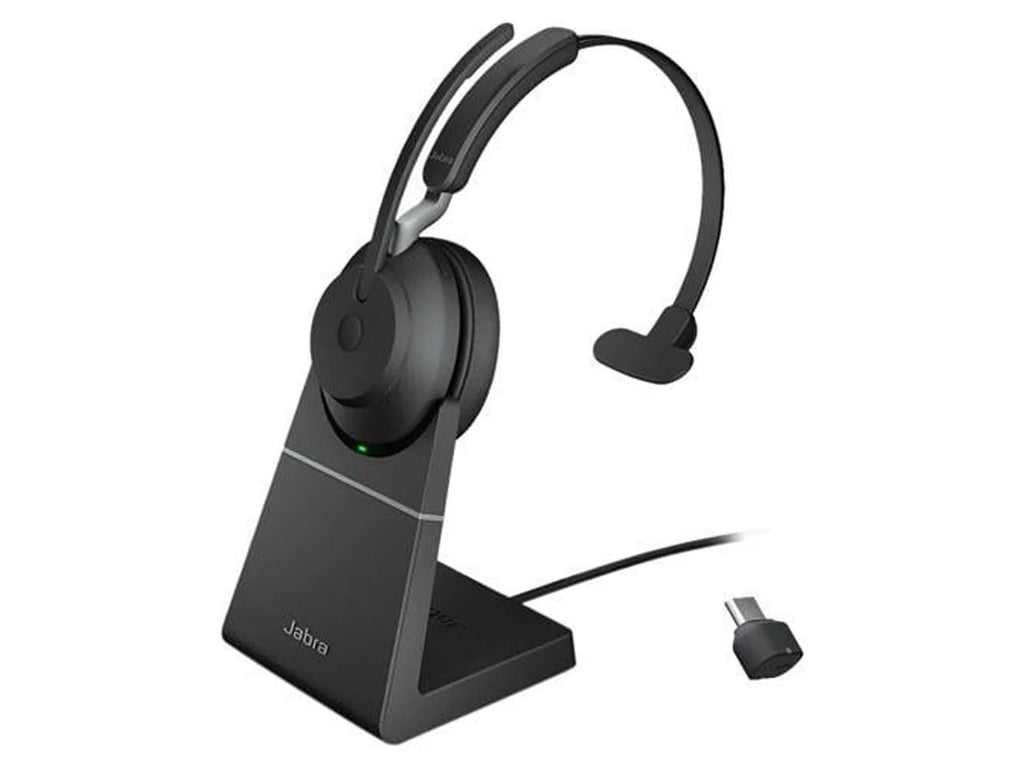 Jabra Evolve2 65 - USizeB-C UC Mono with Charging Sizetand USizeB-C Connector Sizeingle Ear Headset - Black