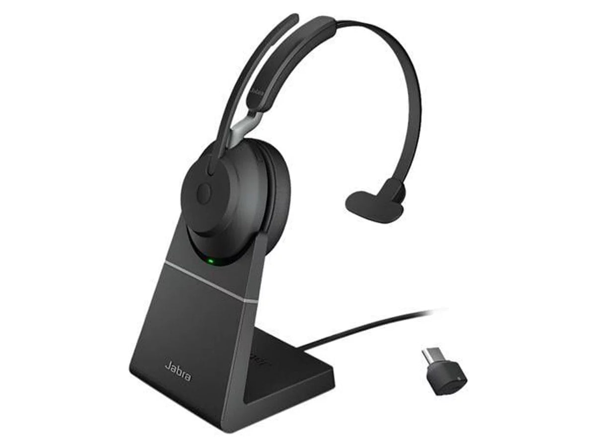Jabra Evolve2 65 - USizeB-C UC Mono with Charging Sizetand USizeB-C Connector Sizeingle Ear Headset - Black