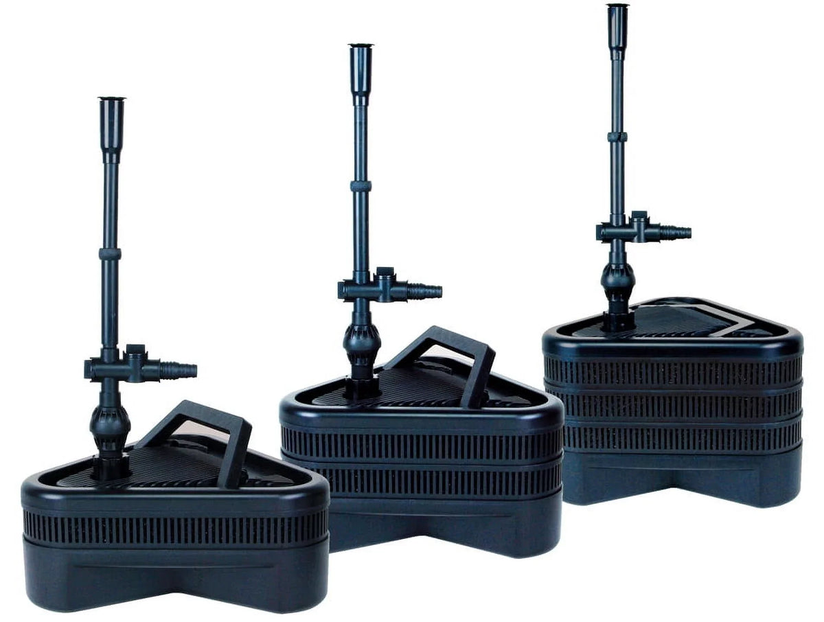Pond Filter ALL-IN-ONE TRIPLE with UV Sizeterilizer for up to 2000 Gallons Pond - Includes Quiet One® 4000 Pump