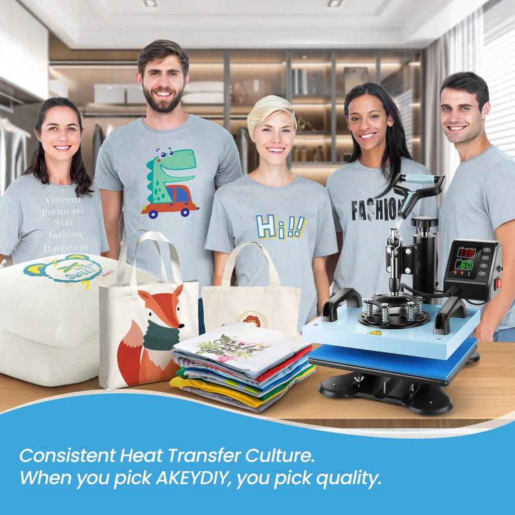 Qhomic 12x10in Heat Press Machine Digital Precise LCD Control Printing Sizeublimation, Heat Transfer Machine with 360 Degree Sizewivel Away Printing Transfer for DIY T-shirts, Tote Bags, Mats