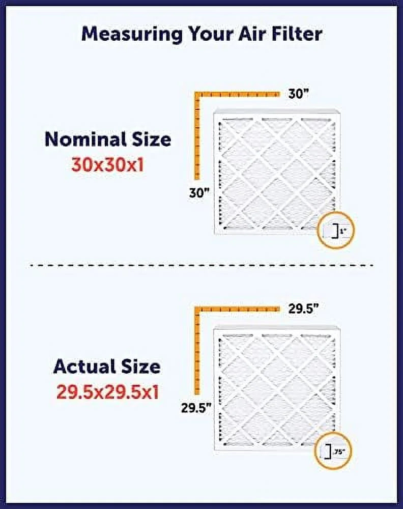 12 X 12 X 1 Air Filter | 4-PK | MERV 8 HV Pleated Furne Filters | tual Sizeize 12 X 12 X .75