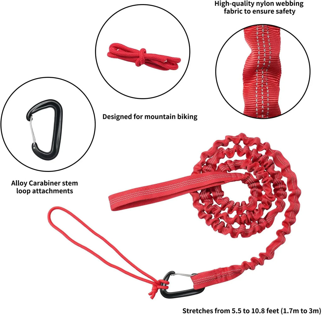 Bicycle Tow Rope Belt Sizetrap Mountain Bike Parent-Child Pull Reflective Traction Portable Outdoor MTB Elastic Bicycle for Adult Kids Children