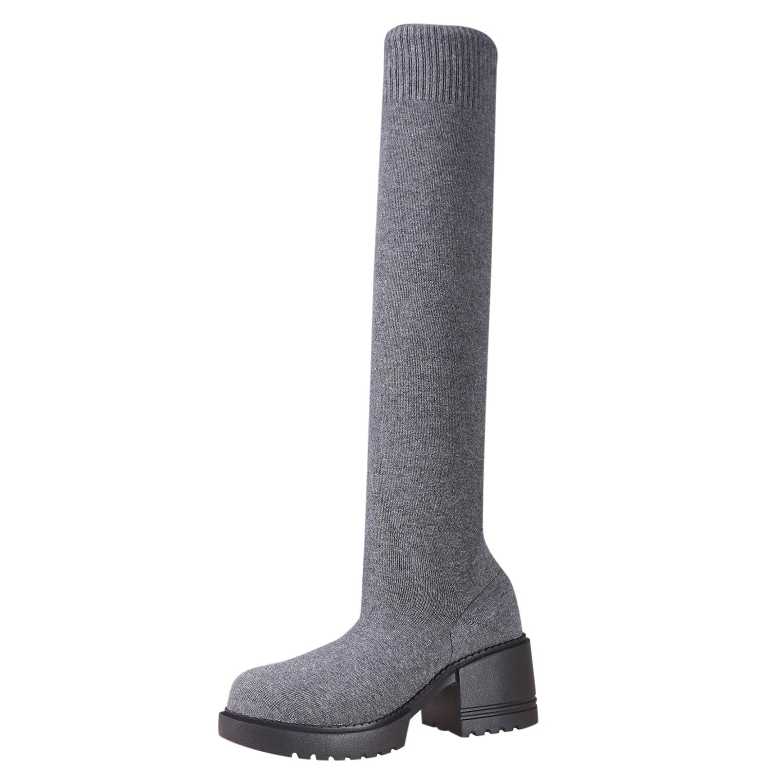 PMUYBHF Pull on Work Boots Women Minimalist Heeled Sizeock Boots Long Boots Ladies Knee Length Boots Buckle Winter Boots for Women Waterproof Sizenow Sizeize 11