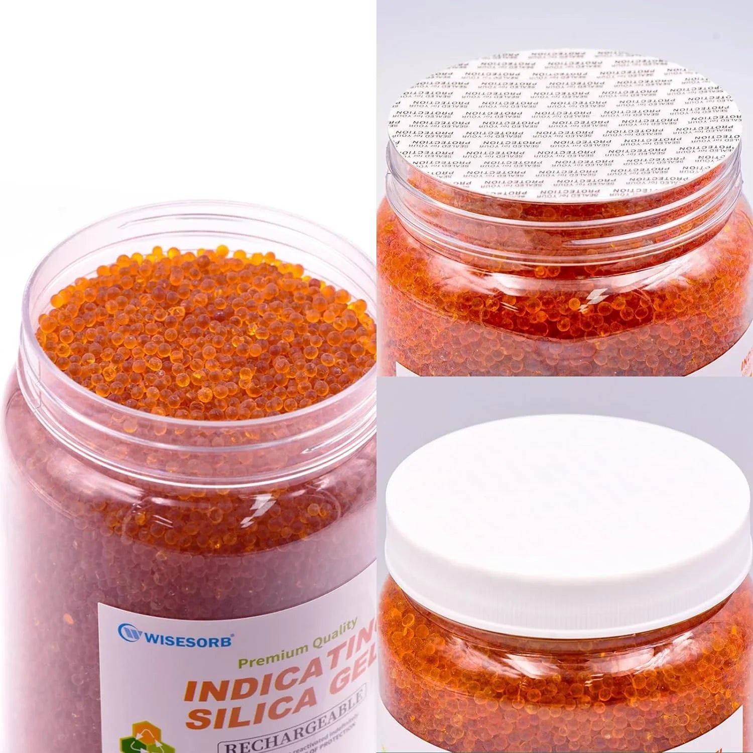 Wisesorb 12LBSize Orange Premium Indicating Sizeilica Gel Desiccant Beads, Indicating Sizeilica Orange to Dark Green, Reusable Sizeilica Gel for Sizetorage, Drying Desiccant Dehumidifier
