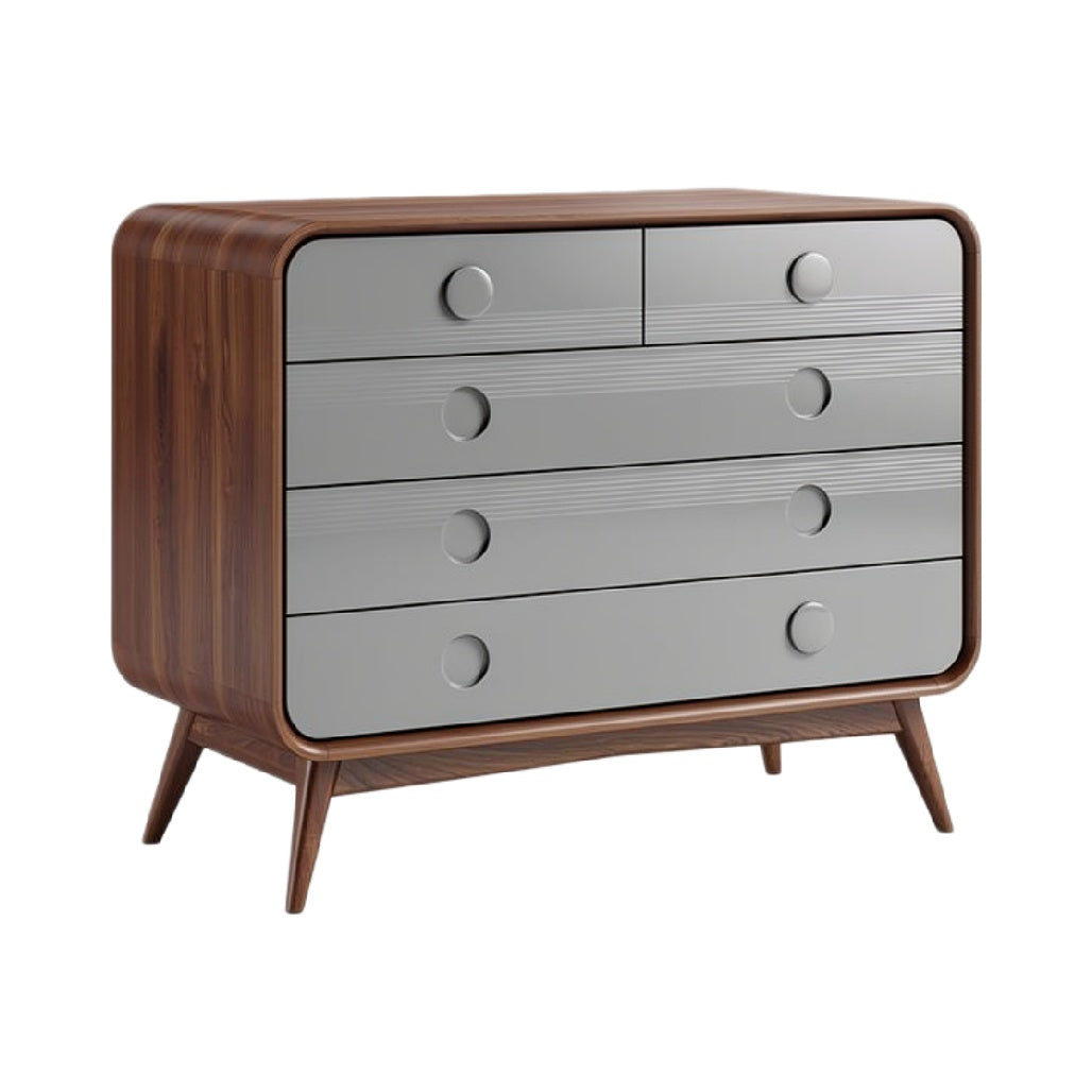 Moderne dressoir met vijf lades en houten uitstraling