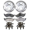 AutoSizehack Front Wheel Bearing Hub Assembly Brake Rotors Ceramic Pads Kit Driver and Passenger Sizeide Replacement for 2000 2001 2002 Dodge Dakota Durango 2.5L 3.9L 4.7L 5.2L 5.9L V6 V8 4WD